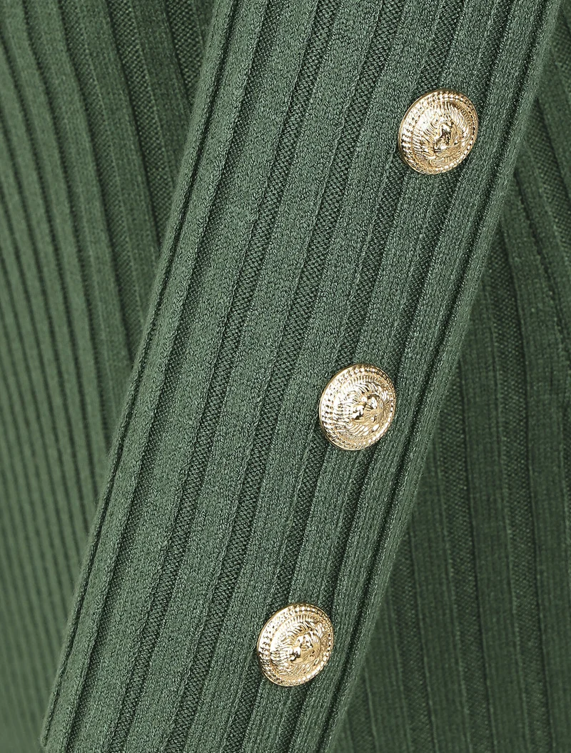 Schlichtes figurbetontes Kleid mit Wickelausschnitt - Grün