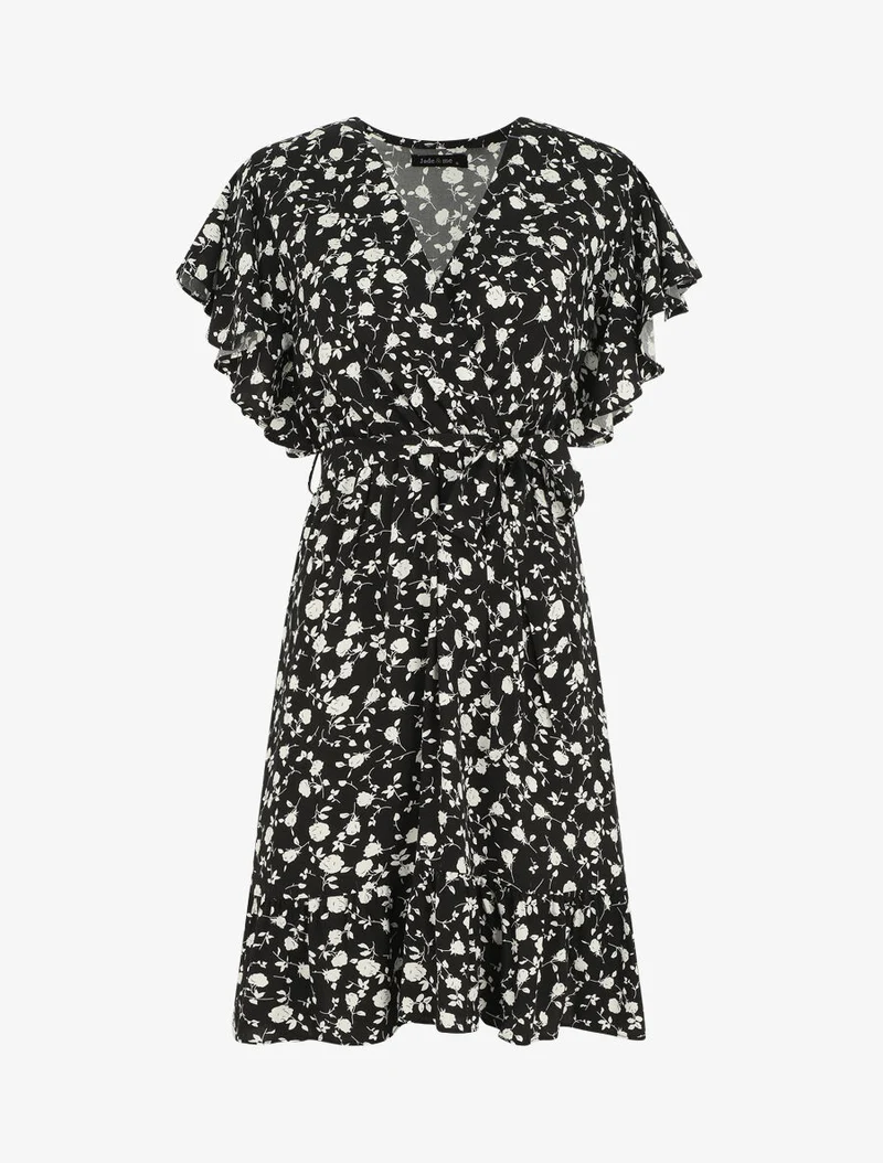 Knielanges Kleid im Skaterstil - Schwarz
