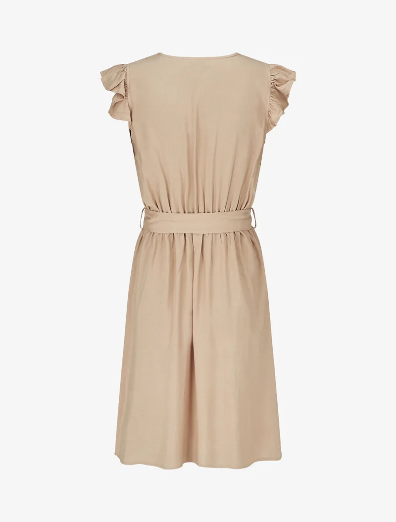 Unifarbenes Midikleid - Beige