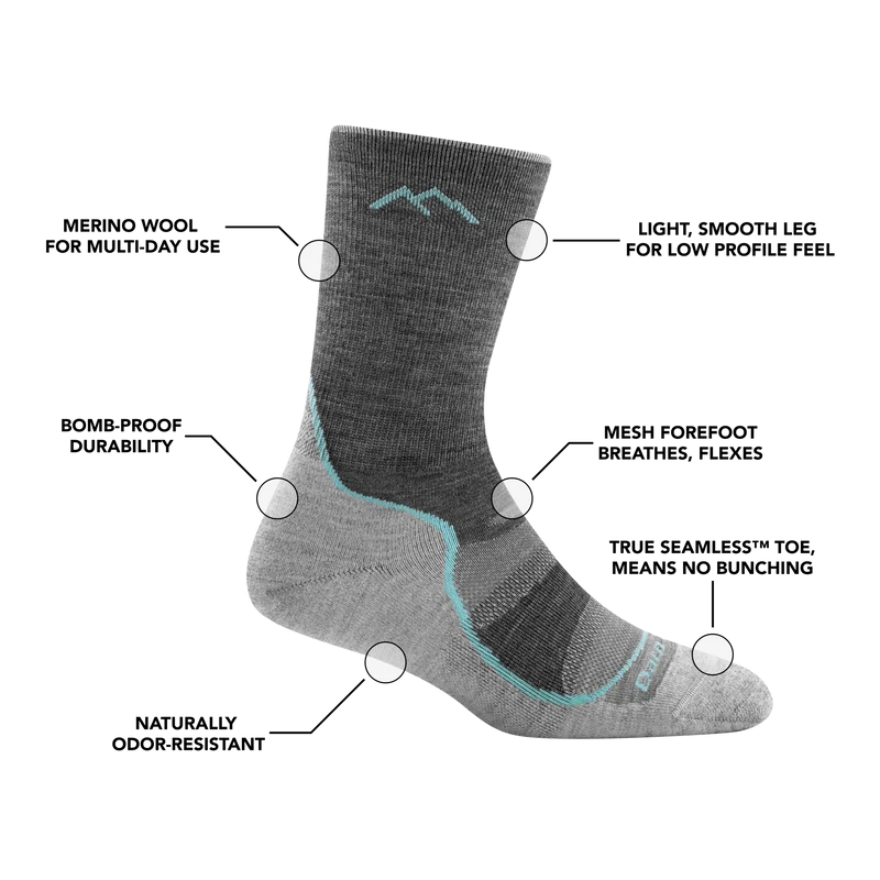 Women's Light Hiker Micro Crew Lightweight Hiking Socks