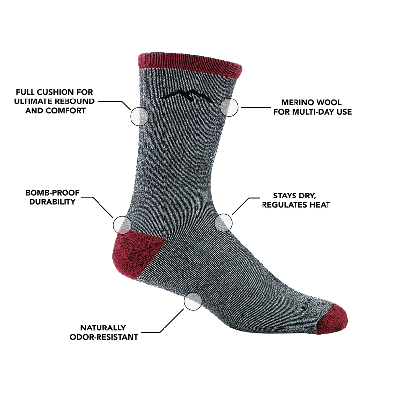 Men's Mountaineering Micro Crew Heavyweight Hiking Socks