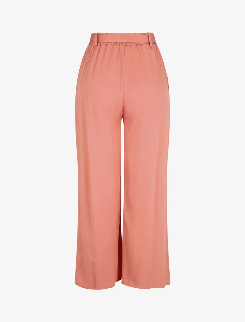 Elastische fließende Hose - Koralle