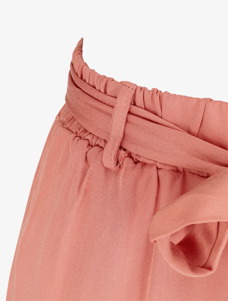 Elastische fließende Hose - Koralle