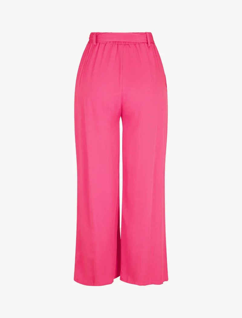 Elastische fließende Hose - Fuchsia