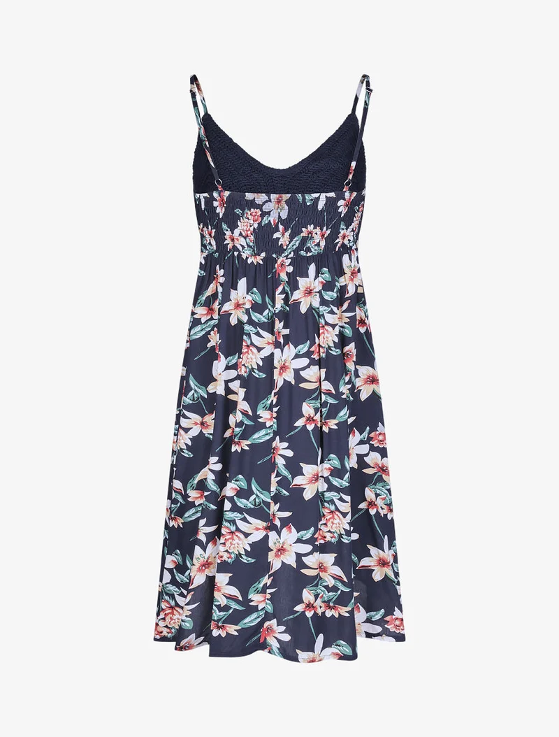 Kleid mit gehäkeltem Oberteil - Marine