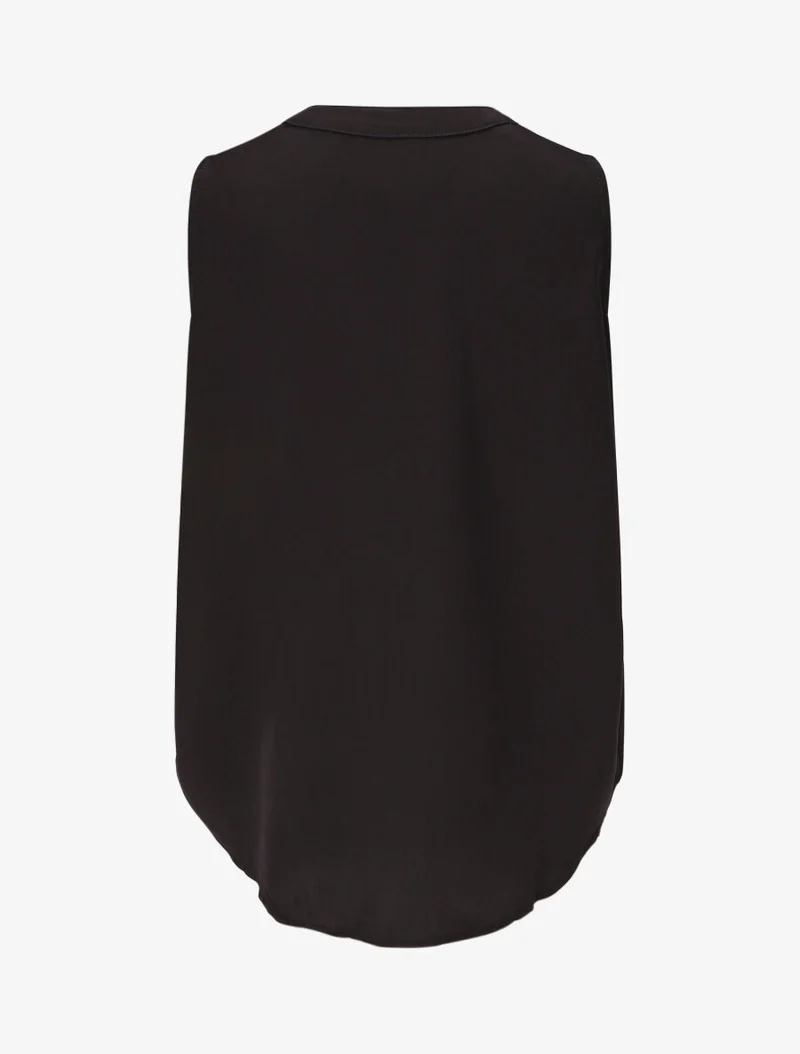 Ärmelloses Top mit stilisiertem Detail - Schwarz