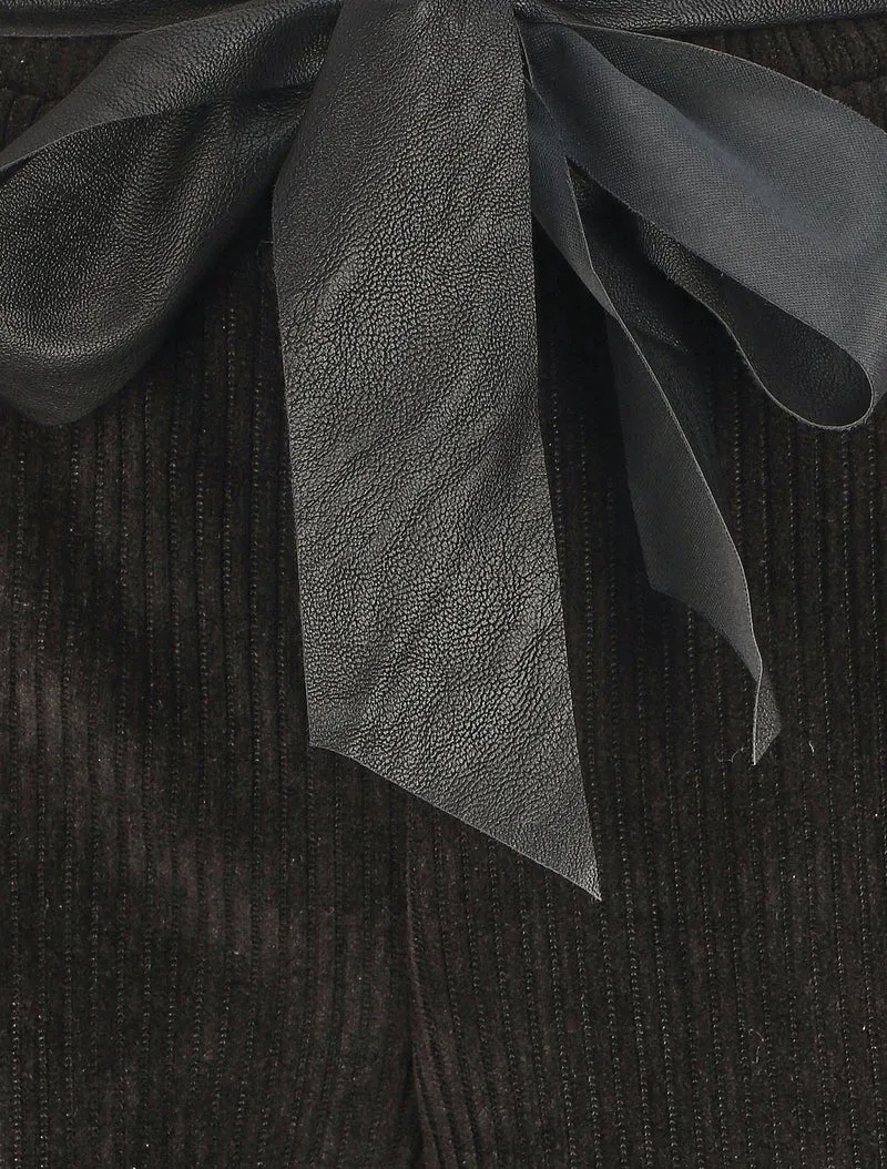 Weite Hose aus Cordstoff - Schwarz