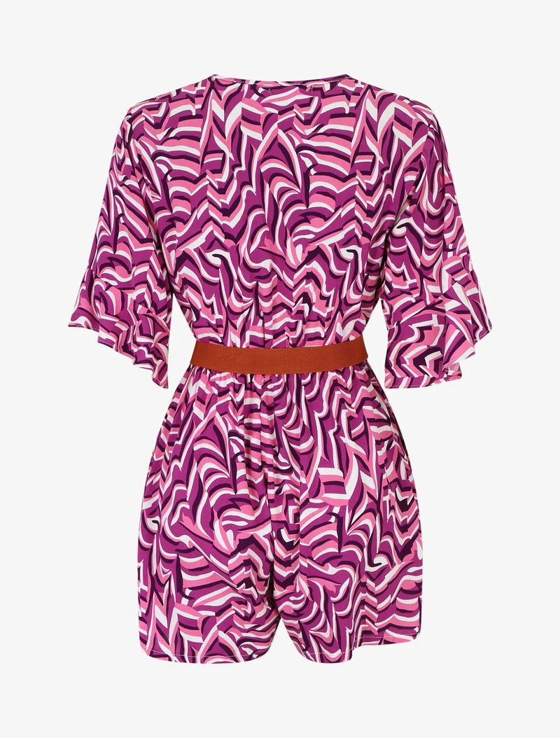 Kurzärmeliger Grafik-Print-Overall - Lila