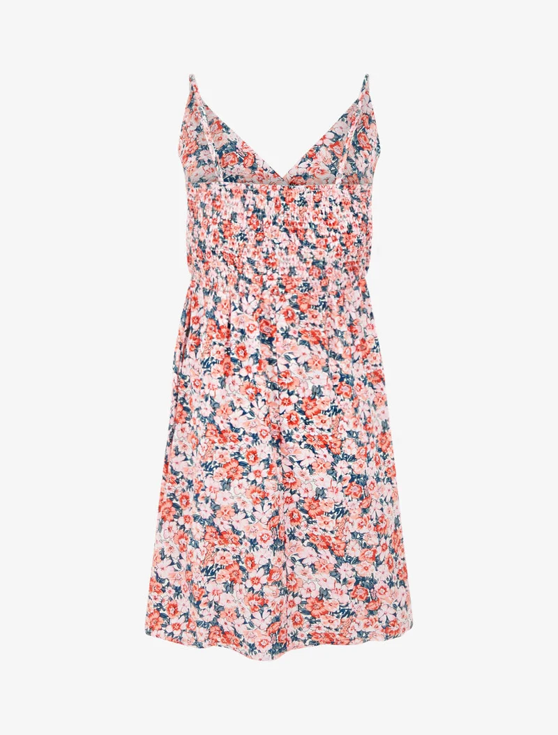 Midikleid mit Blumenmuster - Rose