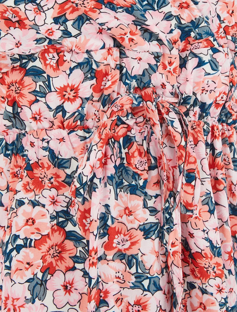 Midikleid mit Blumenmuster - Rose
