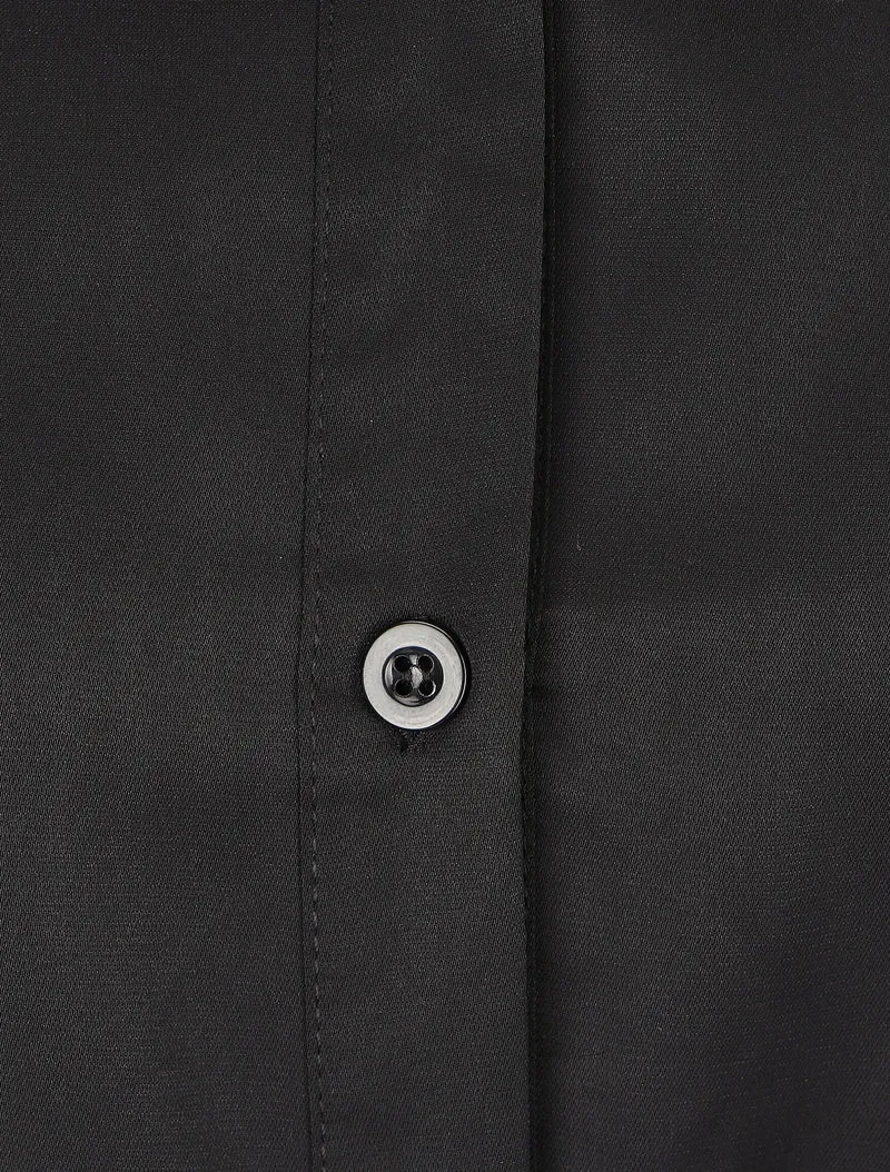 Gerades Hemdkleid einfarbig - Schwarz