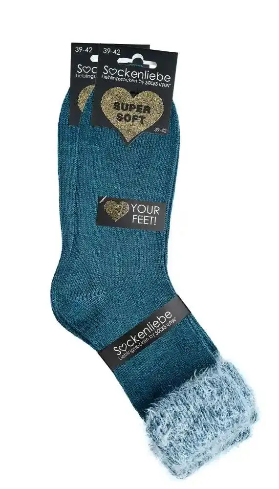 2 oder 4 Paar Flausch Socken Baumwolle auf der Haut in strahlenden Farben