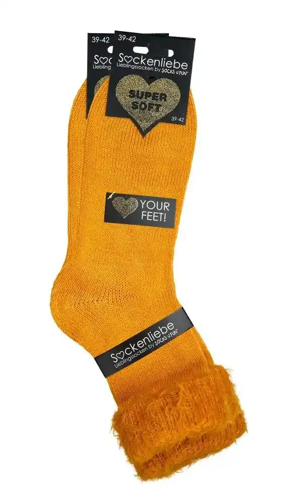 2 oder 4 Paar Flausch Socken Baumwolle auf der Haut in strahlenden Farben