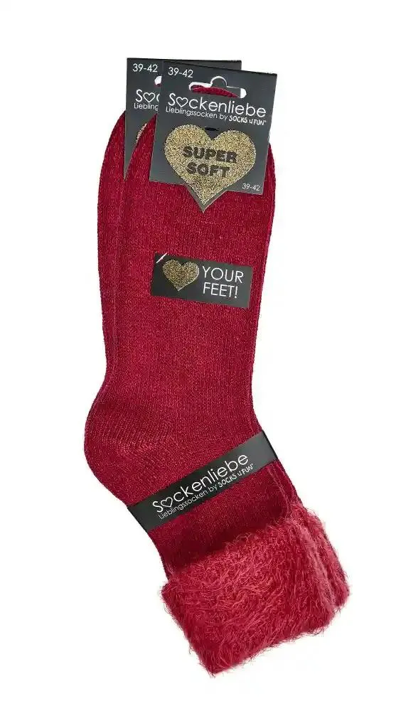 2 oder 4 Paar Flausch Socken Baumwolle auf der Haut in strahlenden Farben