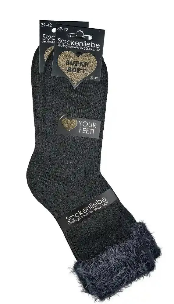 2 oder 4 Paar Flausch Socken Baumwolle auf der Haut in strahlenden Farben