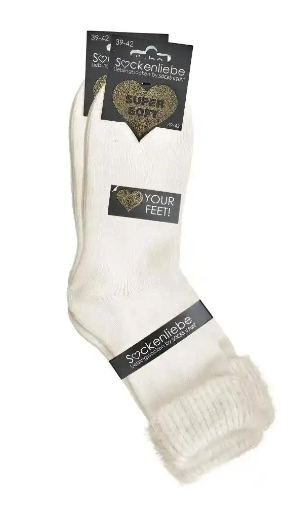 2 oder 4 Paar Flausch Socken Baumwolle auf der Haut in strahlenden Farben
