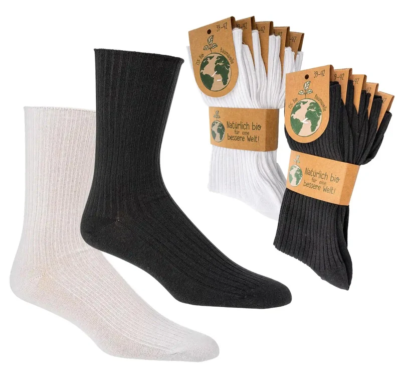 Arztsocken & Schwesternsocken aus GOTS-Bio-Baumwolle 3-15 Paar (35–46)