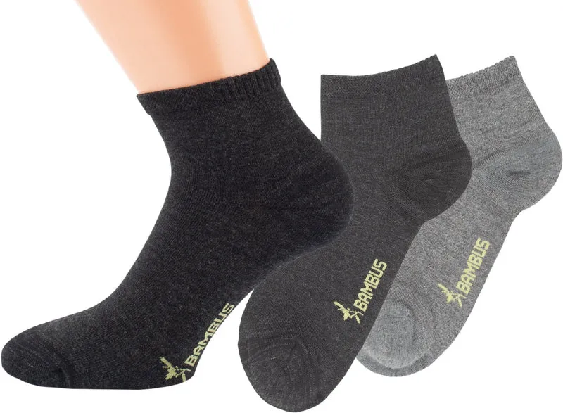 Bambus Viskose Kurzschaftsocken Kurzstrumpf Quartersocken MELANGE | 3–15 Paar
