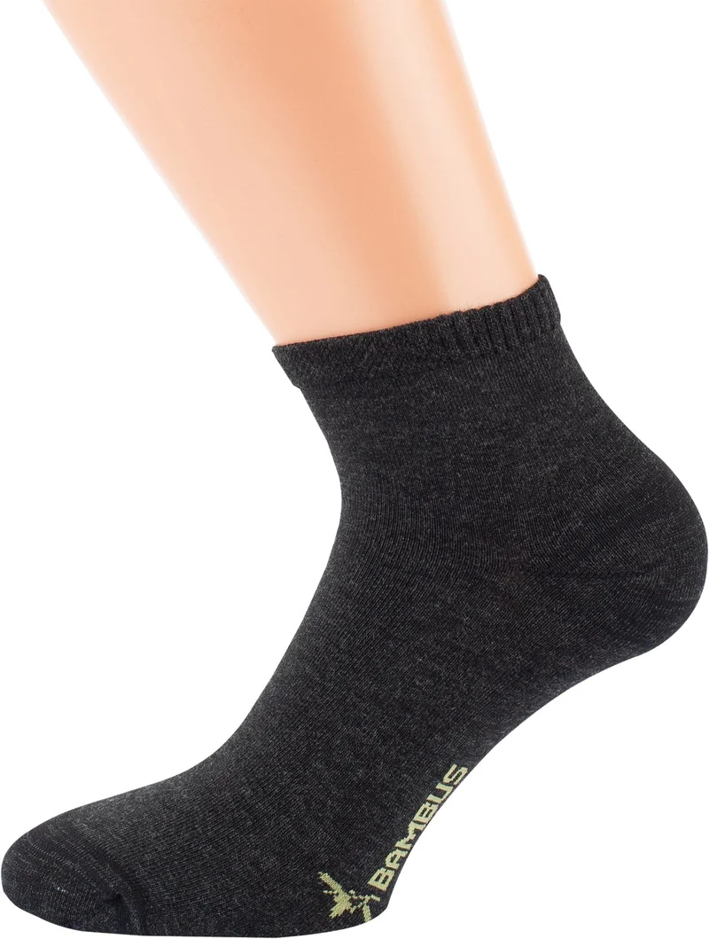 Bambus Viskose Kurzschaftsocken Kurzstrumpf Quartersocken MELANGE | 3–15 Paar