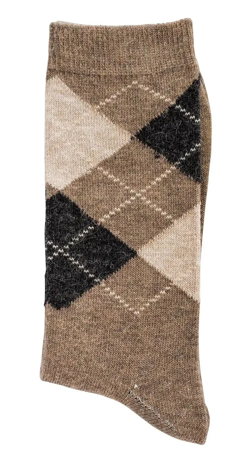 3 oder 6 Paar Karo Socken mit Alpaka Wolle für Damen und Herren