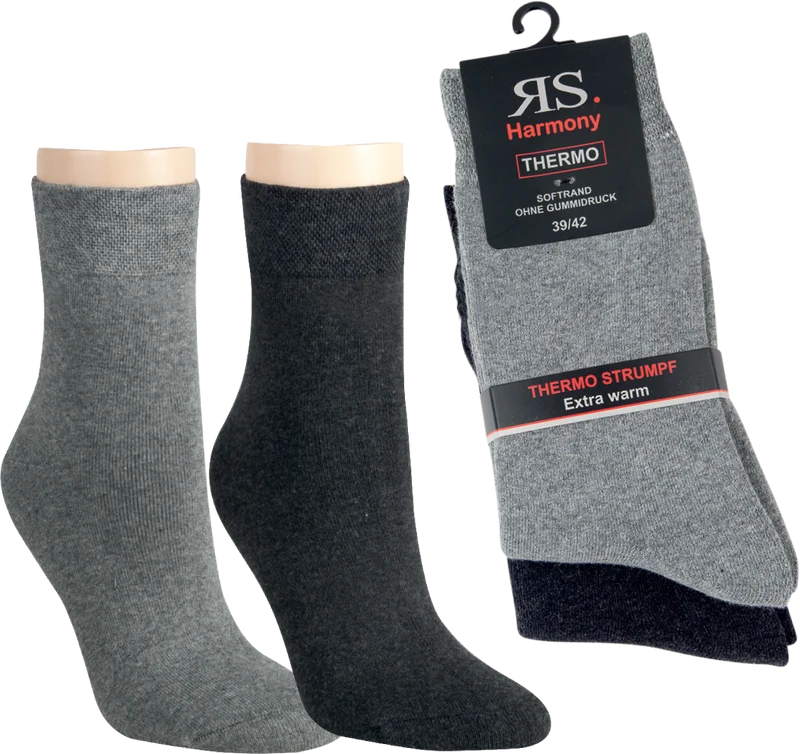 2-10 Paar warme Winter THERMO Damen Socken Softrand Frottee Baumwolle o. Gummi