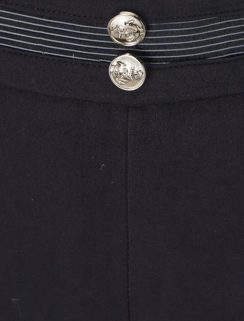 Hoch taillierte Slim-Hose - Marine