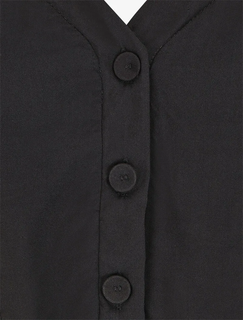 Spitzen-Overall mit kurzen Ärmeln - Schwarz