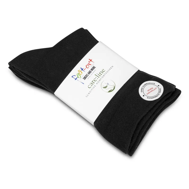 foot-art care:line Diabetikersocken extra weit Unisex Schwarz, 3–15 Paar