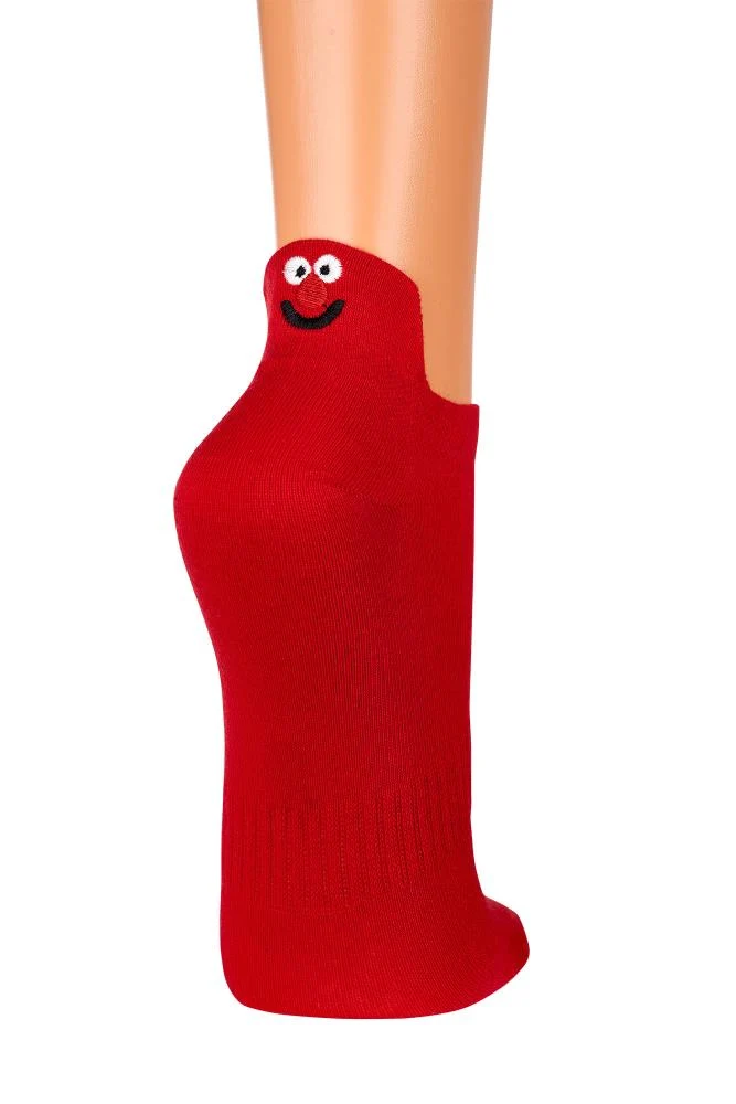 3 Paar Sneaker Socken mit hochgezogener Ferse und Stickerei Unisex bunt schwarz