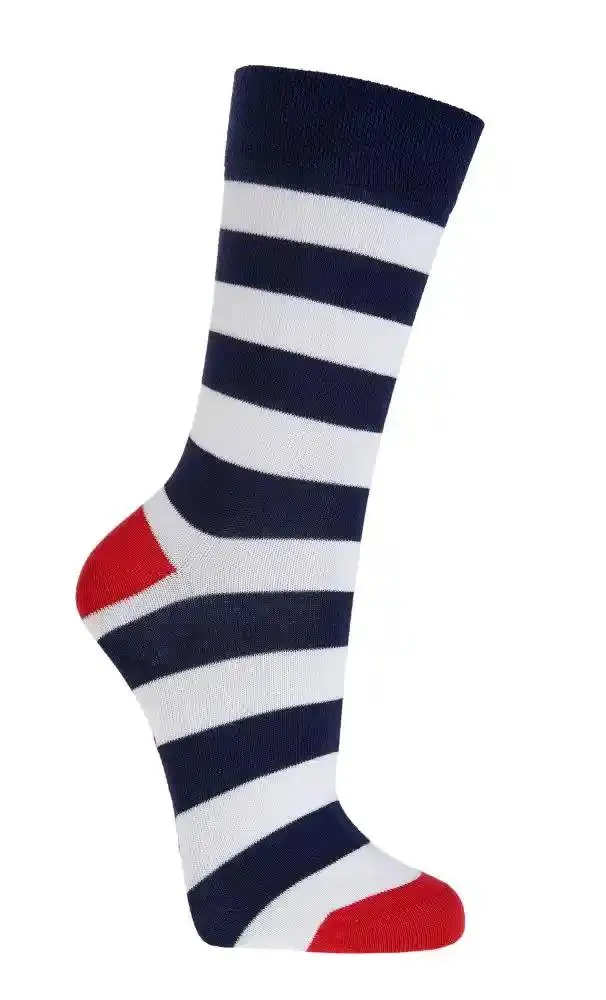 Maritime Bio Socken aus Biobaumwolle mit Ringeln und Anker Motiven