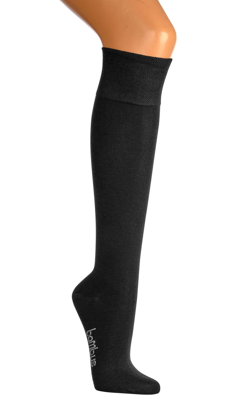 Bambus Wellness-Kniestrümpfe – 6 Paar, Unisex, druckfrei (Gr. 35–46)