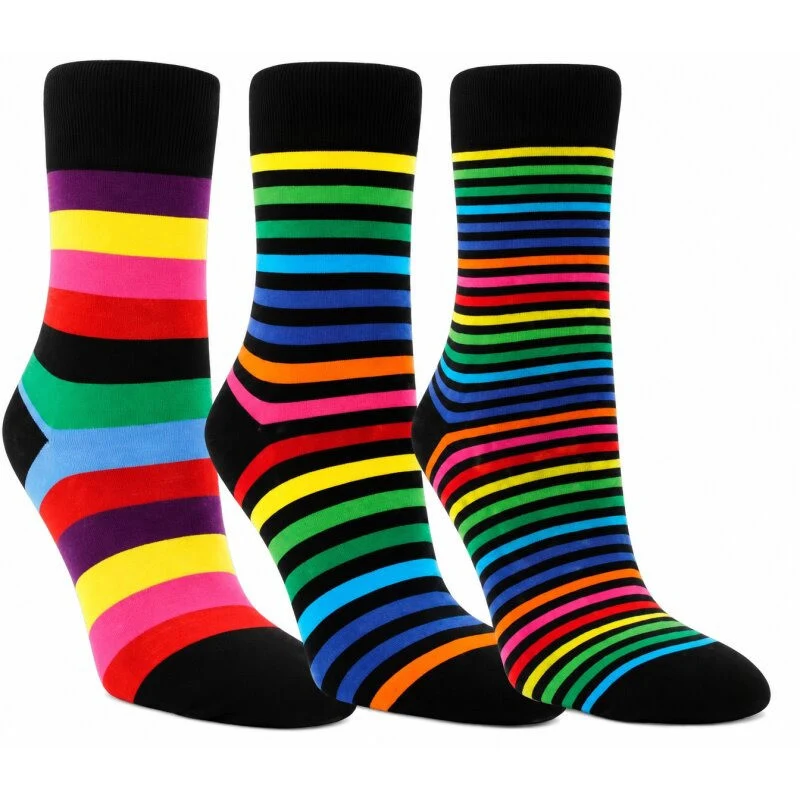 RS Harmony Zuckerstange Damen Ringelsocken Baumwolle 3er-Mix, 3–15 Paar