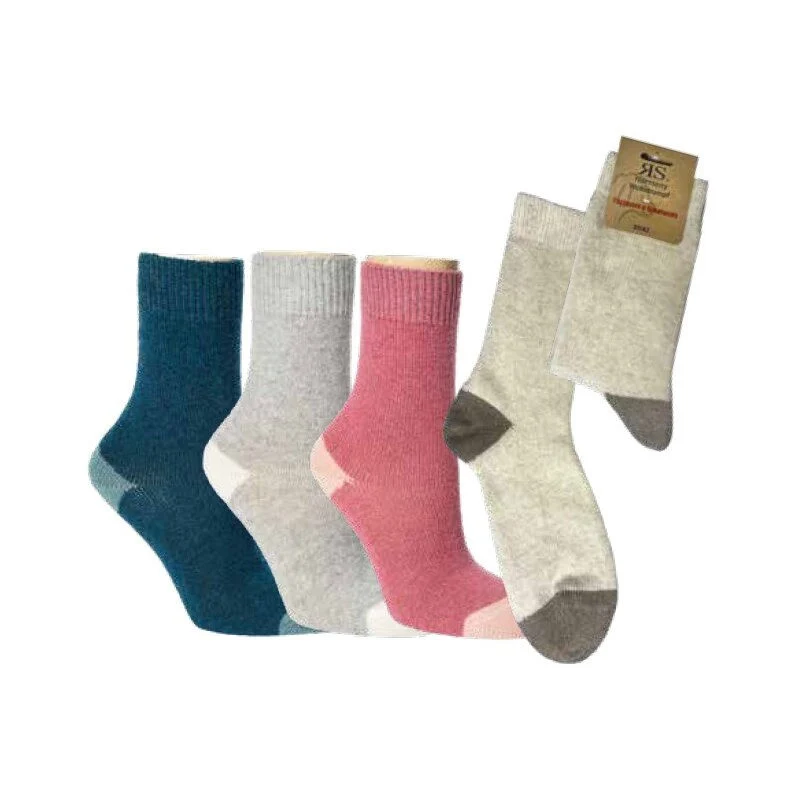 RS Harmony Premium Merino Kaschmir Wollsocken Damen Kontrast, 1–5 Paar