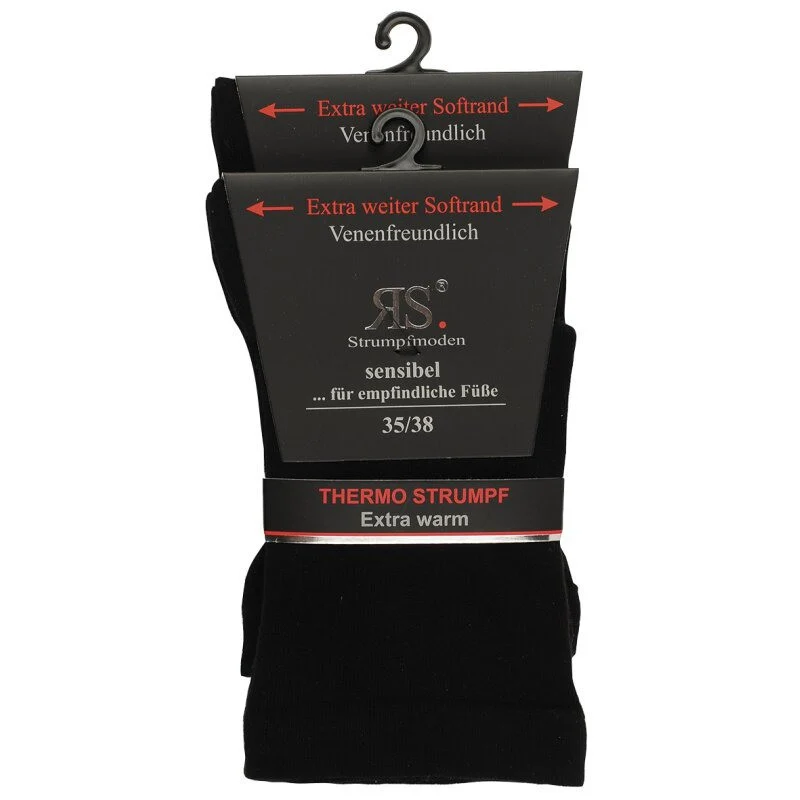 RS Harmony Thermosocken extra weit ohne Gummi Unisex Schwarz, 2–10 Paar