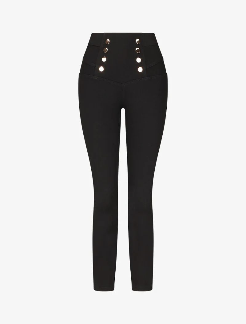 Jegging im Matrosenhosen-Stil - Schwarz