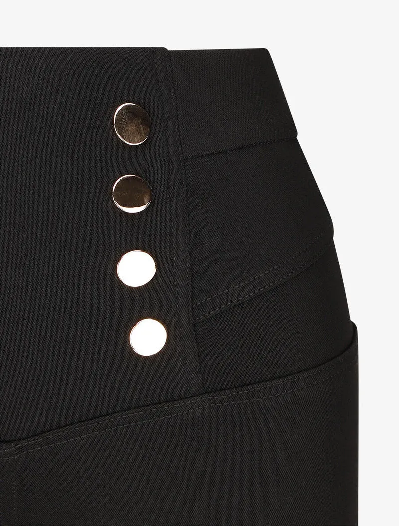 Jegging im Matrosenhosen-Stil - Schwarz