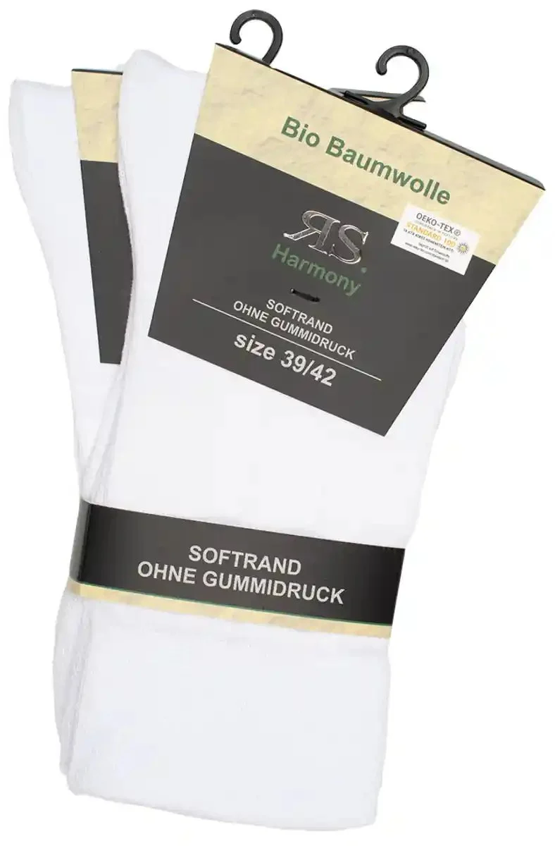 Bio Socken Damen Herren 98% Bio Baumwolle Weiß