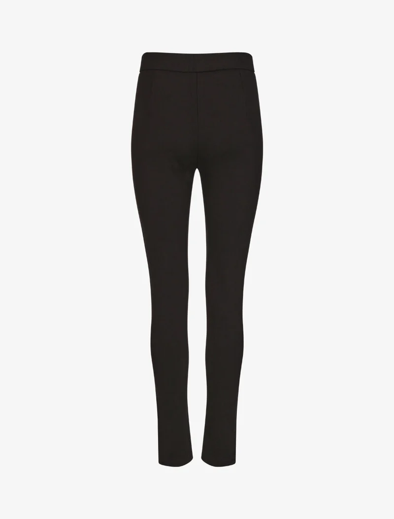 Hoch taillierte Slim-Hose - Schwarz