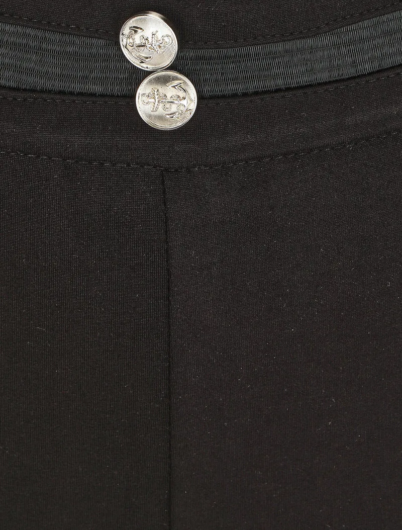 Hoch taillierte Slim-Hose - Schwarz