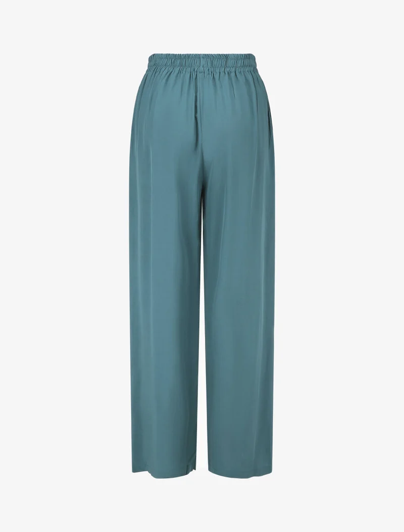 Weite Hose mit elastischem Bund - Entenblau