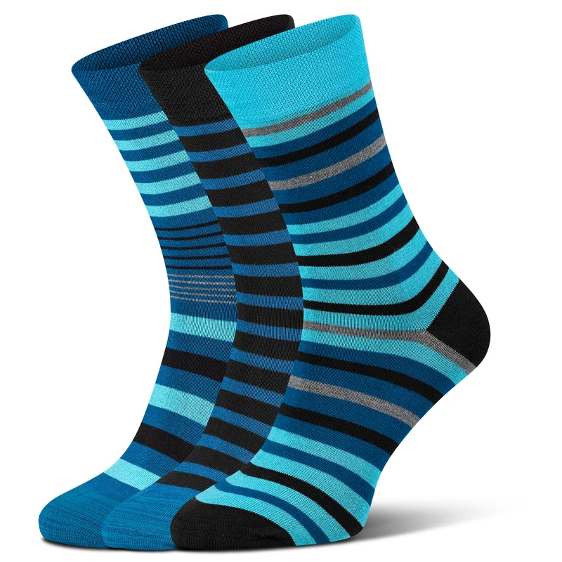 Bambus Viskose Socken Ringel blau Softrand ohne Gummi Unisex bamboo:line 3-15 Paar