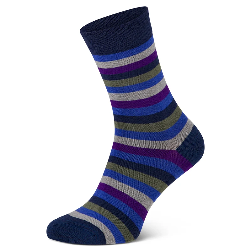 Bunte Bambus Viskose Socken mit Streifen ohne Gummi bamboo:line 3-15 Paar