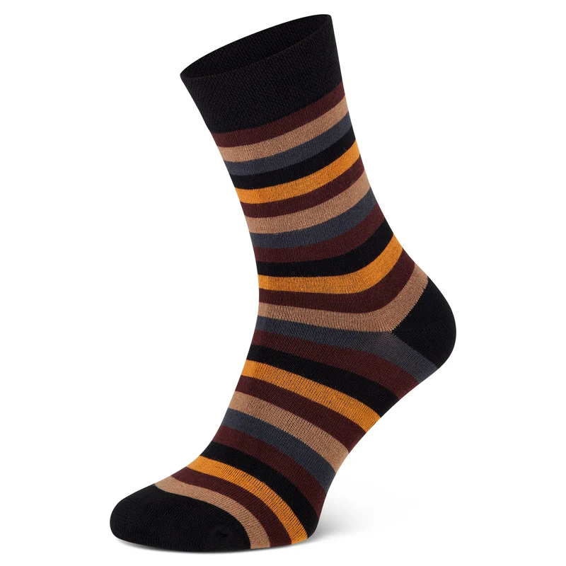 Bunte Bambus Viskose Socken mit Streifen ohne Gummi bamboo:line 3-15 Paar