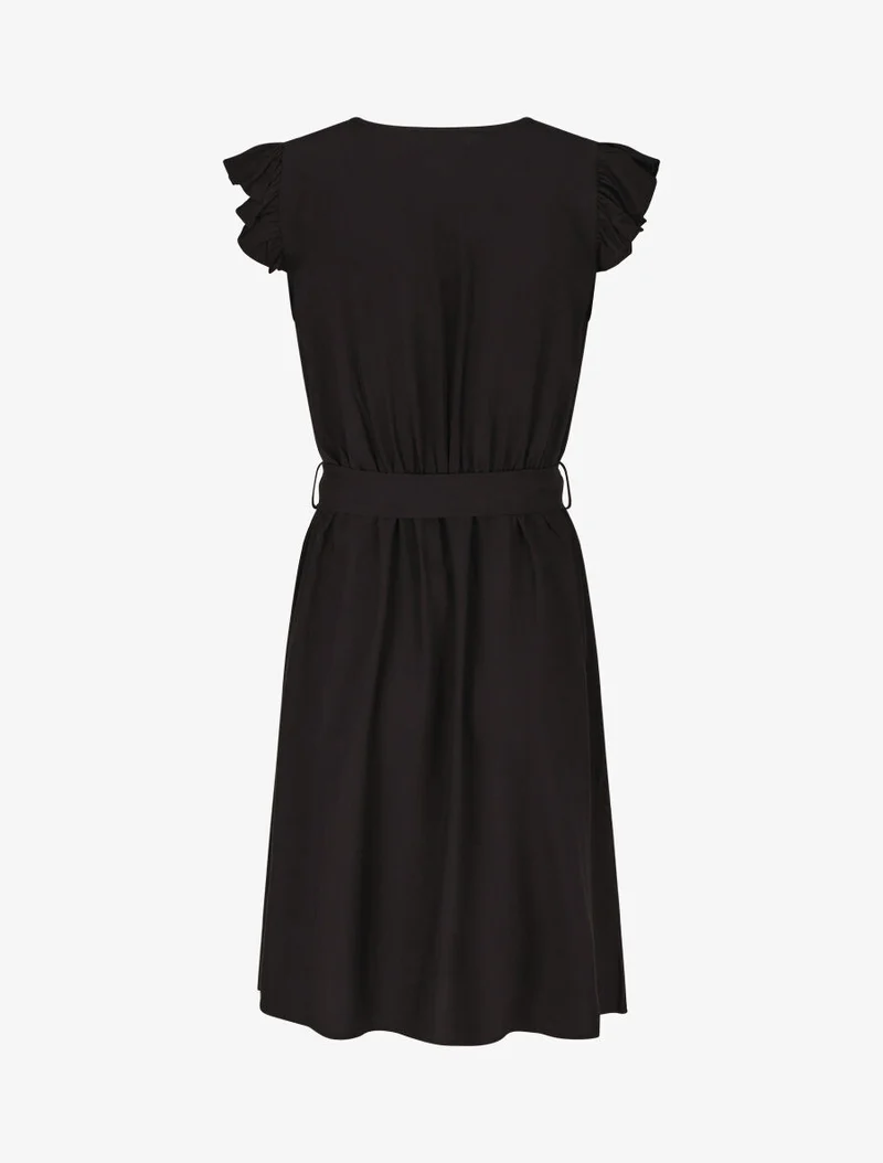 Unifarbenes Midikleid - Schwarz