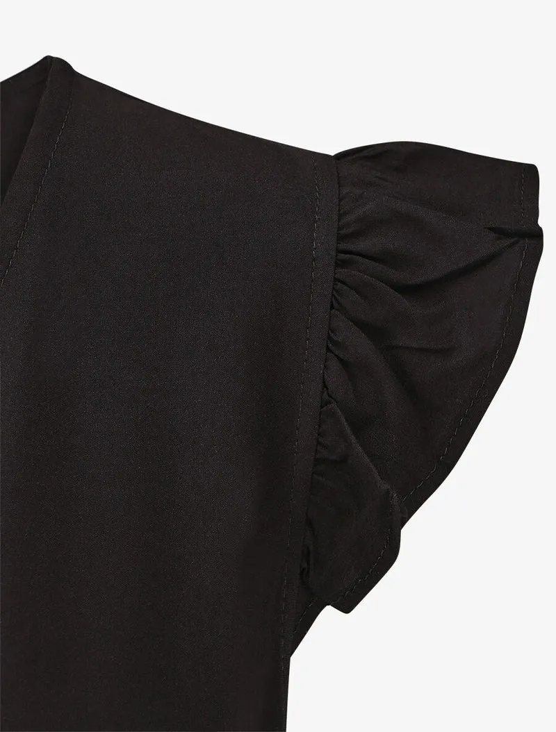 Unifarbenes Midikleid - Schwarz