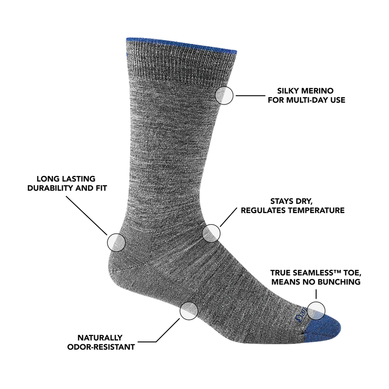 Men's Solid Crew Lightweight Lifestyle Socks