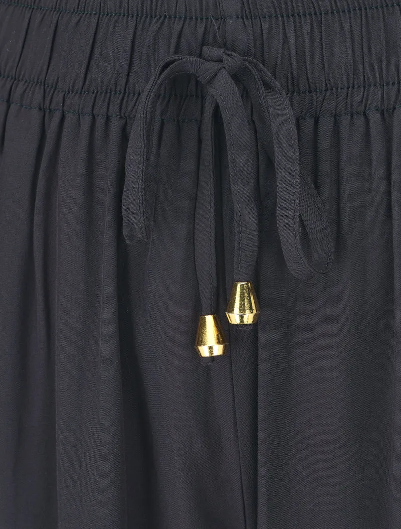 Weite Hose mit elastischem Bund - Marine