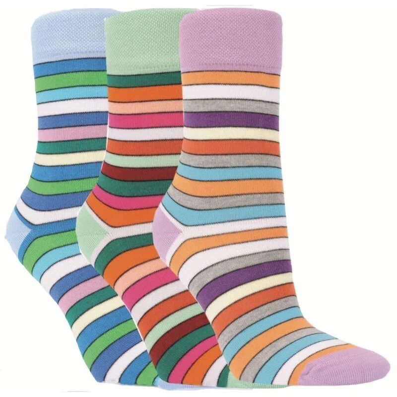 3-15 Paar RS Harmony Bambus Viskose Socken Damen bunte geringelte Socken mit Softrand
