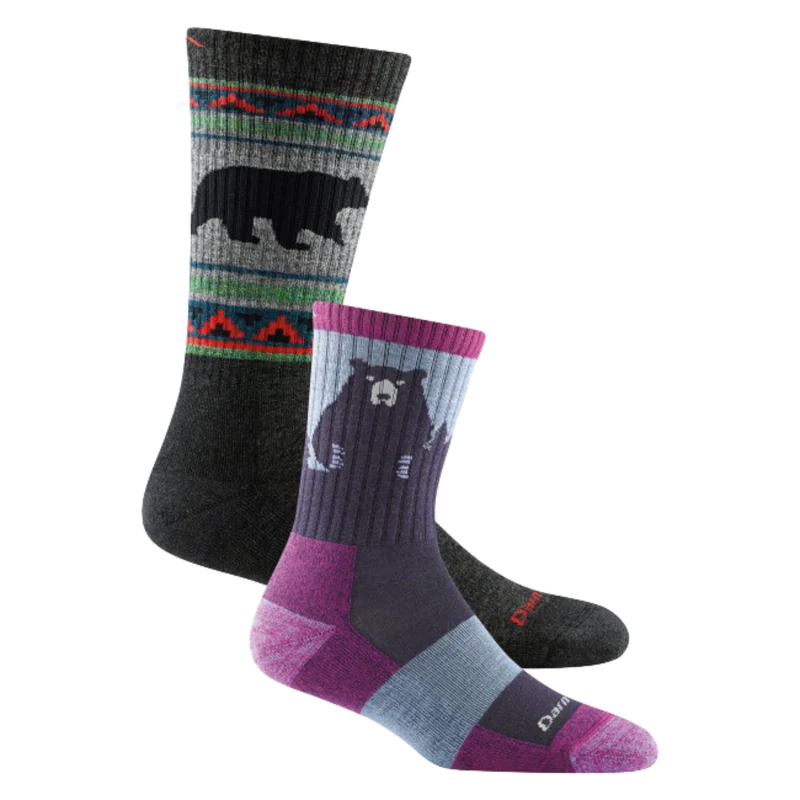 Men's and Women's Bear 2-Pack Hiking Socks