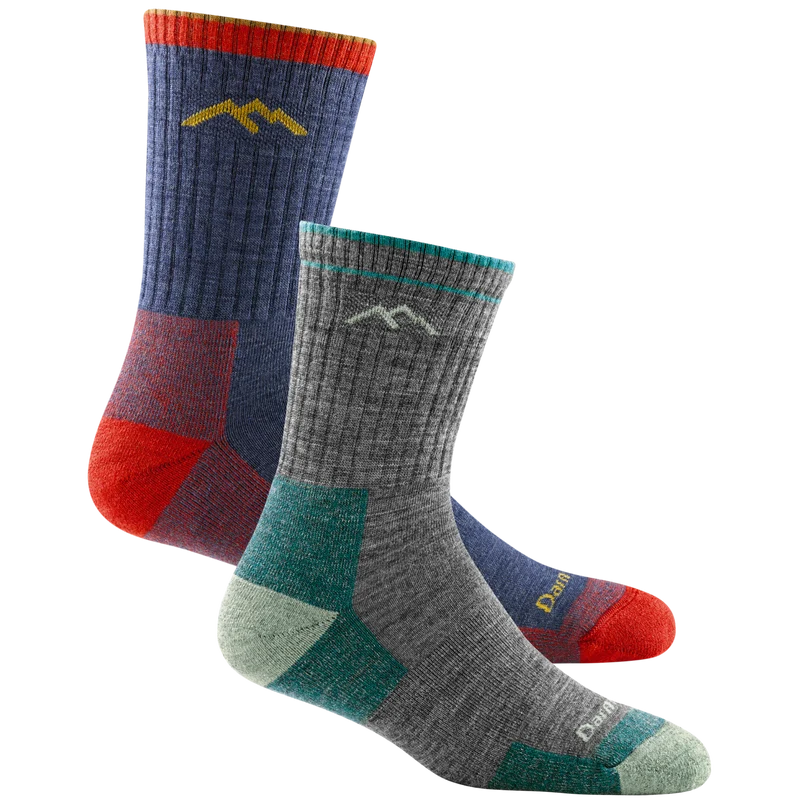 Men's and Women's Hiker Micro Crew 2-Pack Hiking Socks